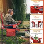 Oversized Folding Camping Chairs with Cooler Bag - 2 Pack