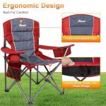 Oversized Folding Camping Chairs with Cooler Bag - 2 Pack