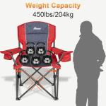 Oversized Folding Camping Chairs with Cooler Bag - 2 Pack