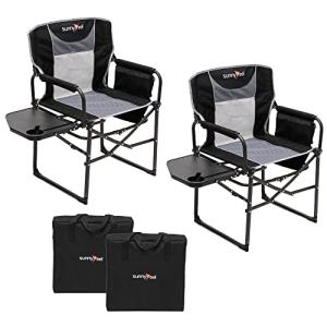 Sunnyfeel Heavy Duty Portable Camping Chair with Table