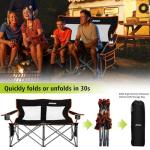 Oversized Portable Camping Chair with Organizer Pockets