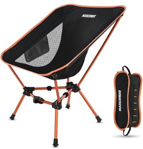 MARCHWAY Portable Lightweight Folding Camping Chair (Orange)