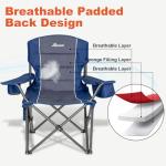 Oversized Folding Camping Chairs with Cooler Bag - 2-Pack