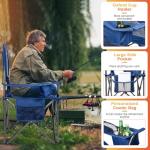 Oversized Folding Camping Chairs with Cooler Bag - 2-Pack