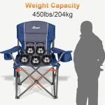 Oversized Folding Camping Chairs with Cooler Bag - 2-Pack