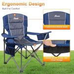 Oversized Folding Camping Chairs with Cooler Bag - 2-Pack