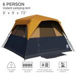 6-Person Instant Blackout Camping Tent with Rainfly