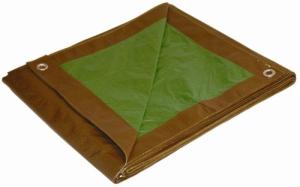Medium Duty Camping Tarp, 16x20 Feet, Brown/Green