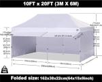 ABCCANOPY 10x20 Pop Up Canopy Tent with Sidewalls