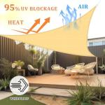 Triangle Sun Shade Sail 16' Canopy for Outdoors