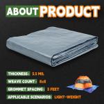 Multipurpose Waterproof Small Tarps 4x6 Feet (5 Pack)