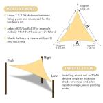 Triangle Sun Shade Sail 16' Canopy for Outdoors