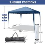 VINGLI 10x10 Pop-Up Canopy Tent with Sidewalls