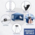 VINGLI 10x10 Pop-Up Canopy Tent with Sidewalls