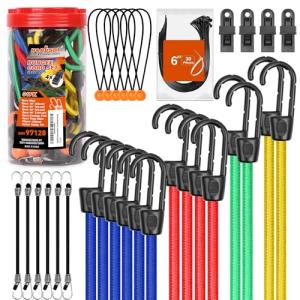 31-Piece Bungee Cord Set with Clips and Ties