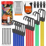 31-Piece Bungee Cord Set with Clips and Ties
