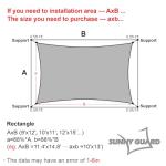 SUNNY GUARD 10' x 13' Rectangle Sun Shade Sail