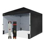 CROWN SHADES Pop-Up Tent with 4 Sidewalls, Black