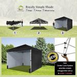 CROWN SHADES Pop-Up Tent with 4 Sidewalls, Black