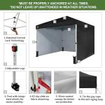 CROWN SHADES Pop-Up Tent with 4 Sidewalls, Black