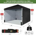 CROWN SHADES Pop-Up Tent with 4 Sidewalls, Black