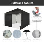 CROWN SHADES Pop-Up Tent with 4 Sidewalls, Black