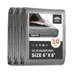 Heavy Duty Waterproof 6x8 Feet Tarp 3-Pack