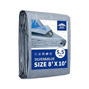 RAINDEWAY 8x10 Feet Waterproof Poly Tarp Cover