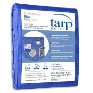Blue 20x30 ft Camping Poly Tarp by Kotap