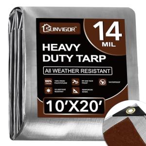 Heavy Duty Waterproof Tarp 10x20Ft UV Resistant