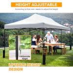 10x20ft Adjustable Pop-Up Canopy Tent - White