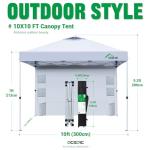 Acepic 10x10 Pop Up Canopy Tent with Sidewall
