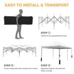 10x20ft Adjustable Pop-Up Canopy Tent - White