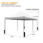 10x20ft Adjustable Pop-Up Canopy Tent - White