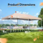 Quictent 10x20 ft Pop-Up Canopy Tent with Sides