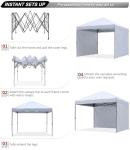 ABCCANOPY 10x10 Pop Up Canopy Tent with Sidewalls
