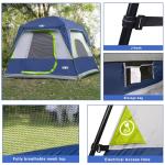 4-Person Portable Waterproof Camping Tent - Dark Blue