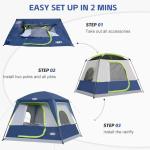 4-Person Portable Waterproof Camping Tent - Dark Blue