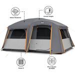 CORE 10-Person Cabin Tent with Rainfly & Storage