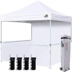 10'x10' Pop-Up Canopy Tent with Sidewalls and Bags