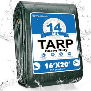 Heavy Duty Waterproof Tarp 16' x 20' for Camping