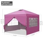 10x10ft Pop Up Canopy Tent with Sidewalls
