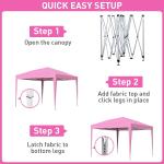 10'x10' Pop-Up Canopy Tent for Events - Pink