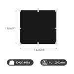 Black Waterproof Tarp for Camping and Outdoor Use