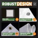 Heavy Duty 12 Mil Waterproof White Tarps 7' x 12