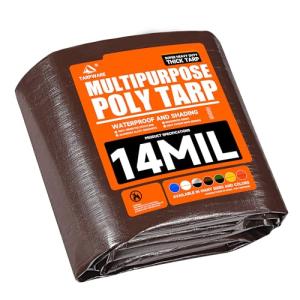 Heavy Duty 5'x7' Waterproof Tarp - Brown/Black