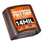 Heavy Duty 5'x7' Waterproof Tarp - Brown/Black