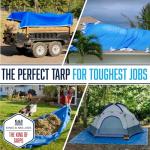Versatile Blue/Silver Water and Tear Resistant Tarp