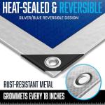 Versatile Blue/Silver Water and Tear Resistant Tarp