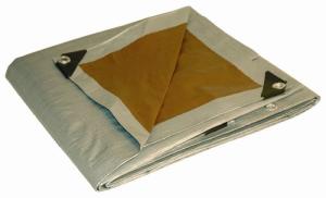 10x15 Heavy-Duty Waterproof Silver/Brown Poly Tarp
